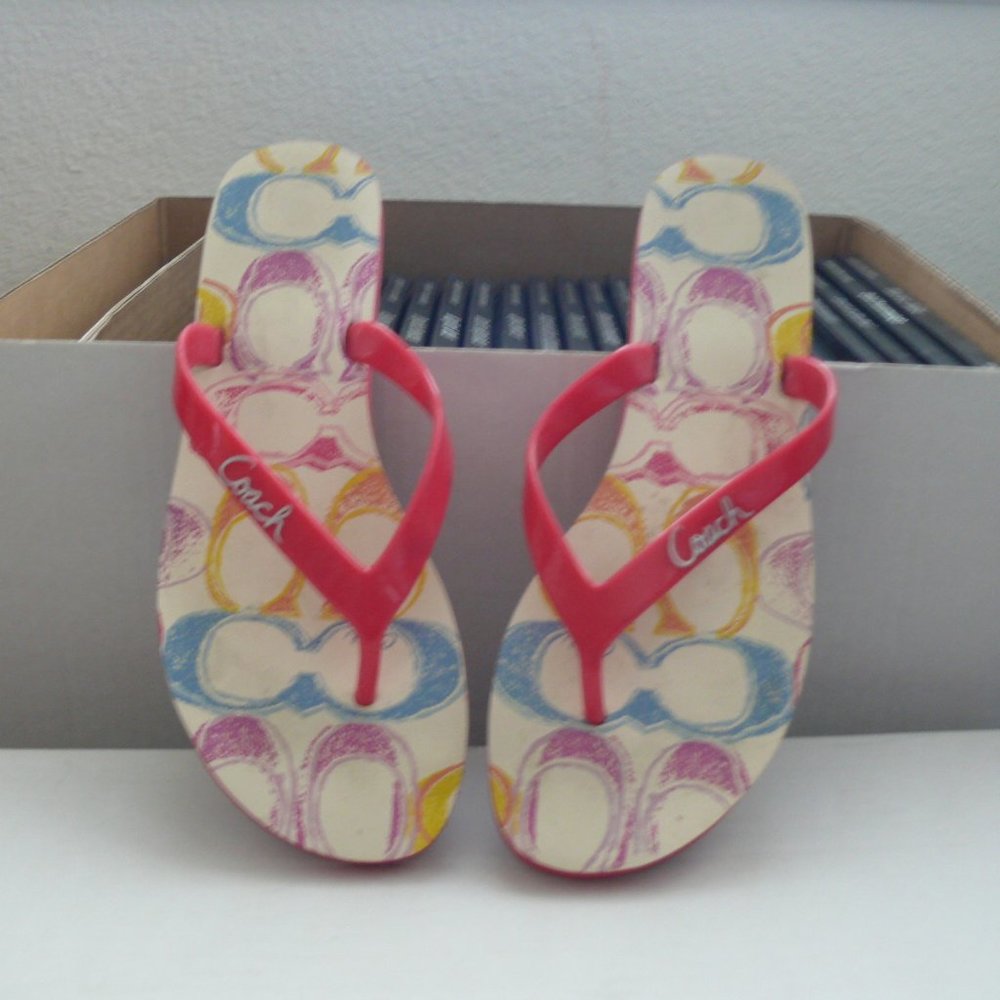 Coach Flip Flops Multi Color 7